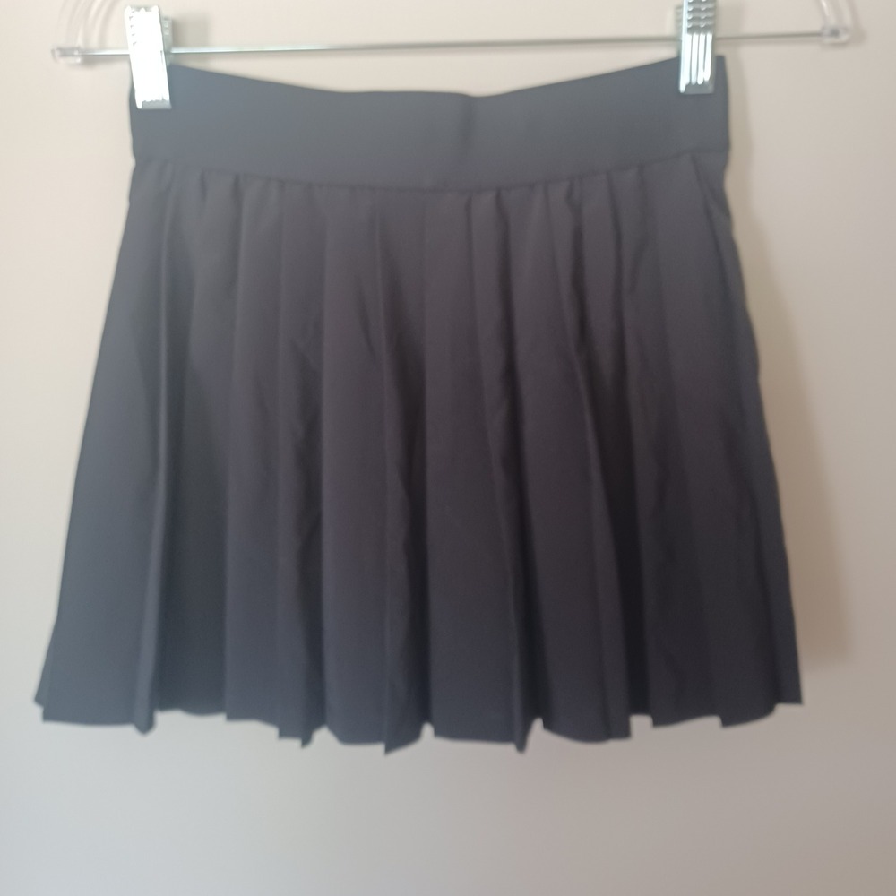 Athletic Works Pleated Skort‎ Women Large 10-12 Black Pickleball Built-in Shorts